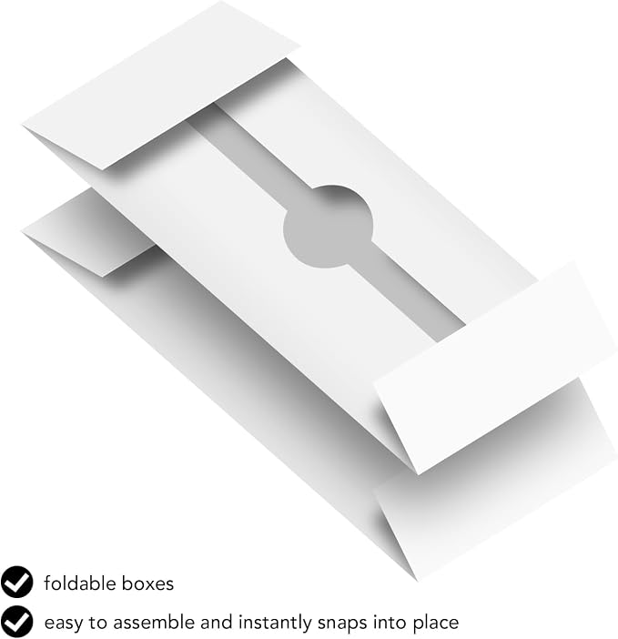 White Business Card Folding Box - Thick and Sturdy Cardboard Boxes for Storage Containers, Packaging, Card Holder and Organizer - 25 per Pack (7" x 3 1/2" x 2") - Image 4