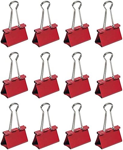 JAM PAPER Colorful Binder Clips - Large - 1 1/2 Inch (41 mm) - Red Binderclips - 12/Pack - Image 2