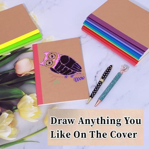 24 Pack A5 Kraft Notebooks Journal Notebook Lined Journal Bulk Writing Diary Subject Notebooks Planner with Thick Paper, 60 Pages, 30 Sheets, 8.3x5.5 inch - Image 4