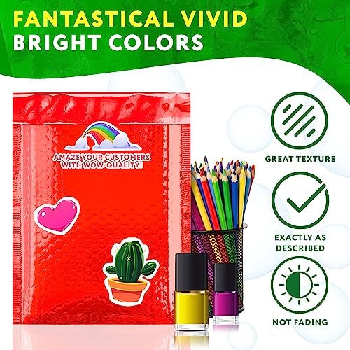 Metallic Bubble Mailers, Red Glossy Padded Envelopes 6.5 x 9 Inches, Cushion Bubble Shipping Bags, Self Seal Mailing Envelopes, Pack of 350 - Image 6