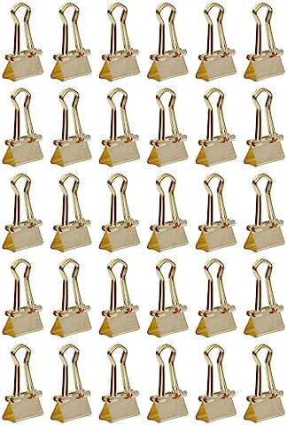 JAM PAPER Colorful Binder Clips - Extra Small - 3/5 Inch (15 mm) - Gold Binderclips - 30/Pack - Image 2