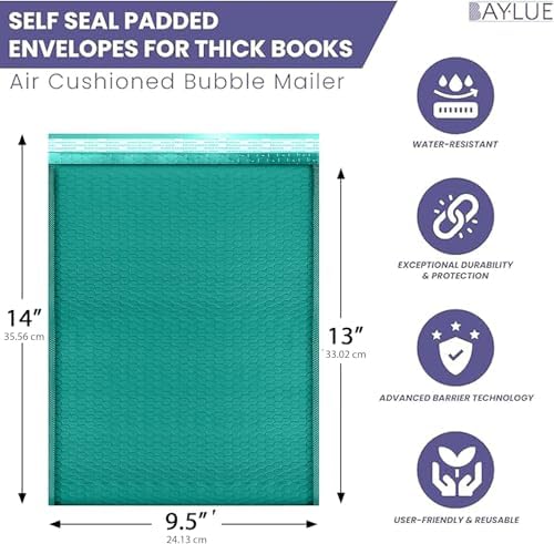 Green Bubble Mailers 12x15, Self Seal Poly Padded Envelopes, 100 Pack Bulk - Image 4