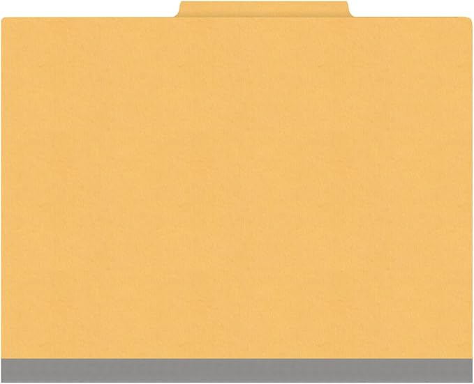 Heavy Duty End Tab Color Folders, 2/5 Cut ROC Top Tab, Letter Size, 1 Divider, Yellow (Box of 10) - Image 3