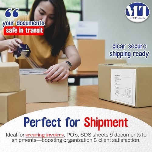 MT Products Clear Plastic Blank Envelope Pouch 9.5" x 12" - Disposable Packing List for Shipping - Pack of 500 - Image 6