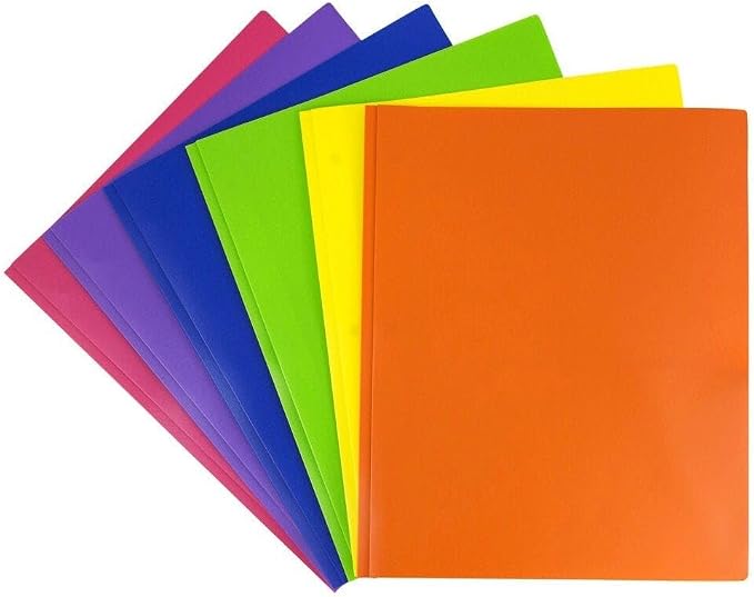 JAM PAPER Plastic 2 Pocket POP Folders - Durable School Folders with Metal Prongs Fastener Clasps - Assorted Primary Colors - 24 Folders/Pack (4 Assorted Packs of 6) - Image 4