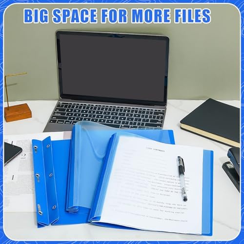 Teling 72 Pack Clear Front Report Covers with 3 Prong Fasteners, Blue - Image 6