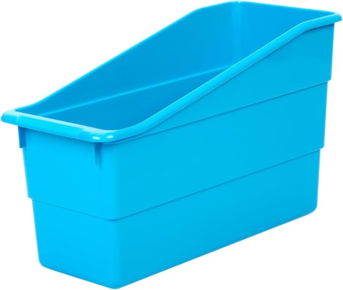 Really Good Stuff Durable Book and Binder Holders - 12 Pack, Blue Neon, 5.5" x 12.5" x 7.5", Classroom Organization, Storage Solution, Sturdy and Versatile | 5.5" x 12.5" x 7.5", Classroom Organization, Storage Solution, Sturdy & Versatile - Image 5