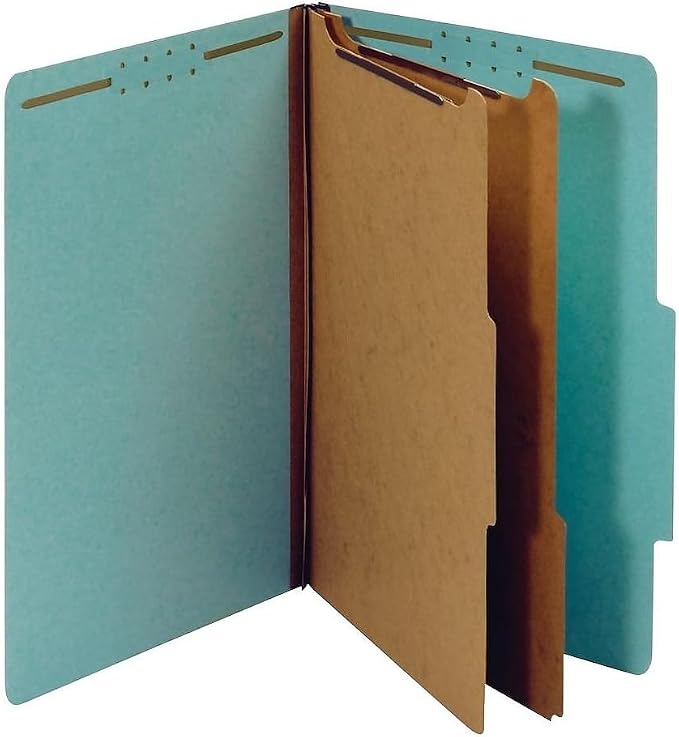 Pendaflex Classification Folders 2 Dividers, 2" Fasteners, Legal Size, Blue, 10/Box (29030P) by Pendaflex