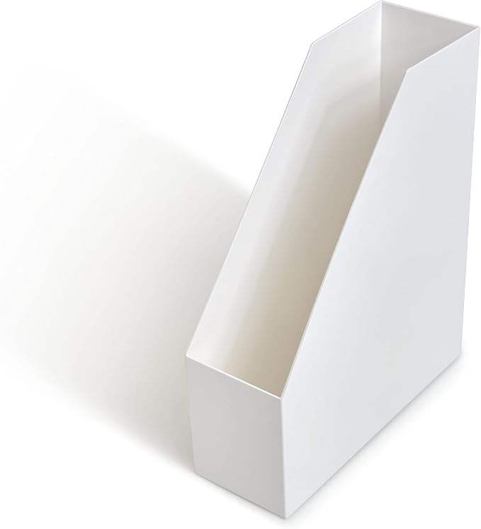 TRU RED Plastic Magazine File, White – Vertical Desktop Organizer for Magazines, Folders & Office Documents - Image 4