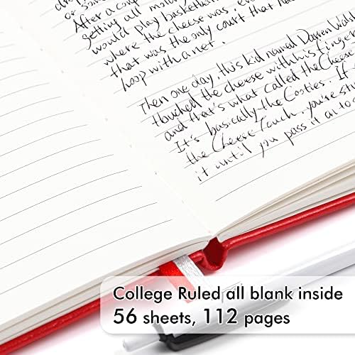 feela 15 Pack Pocket Small Notebooks Bulk, Mini Cute Notepads Hardcover College Ruled Lined Journals with Pen Holder for School Business Memos, with 15 Black Pens, 3.5”x 5.5”, A6, Red - Image 3
