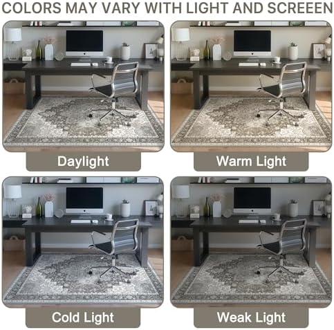 48"x72" Office Chair Mat for Hardwood Floor, Non-Slip Washable Tawny Grey - Image 6