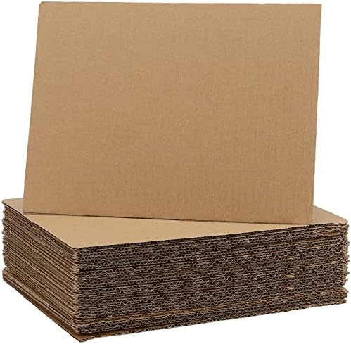 HOZEON 70 Pack 8.5 x 11 Inch Brown Corrugated Cardboard Sheets, 3mm Thick Flat Cardboard Inserts for Packing, Mailing, DIY Crafts by HOZEON