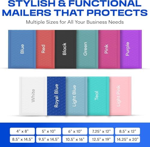 Royal Blue Bubble Mailers 12x15, Self Seal Poly Padded Envelopes, 50 Pack - Image 3