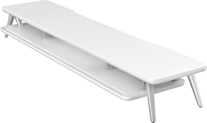 Fenge Dual Monitor Stand, Monitor Stands Riser for 2 monitors, 42.5 Inch Wood Desk Shelf with Storage Organizer and Cable Management for Office Desk Accessories - Image 8