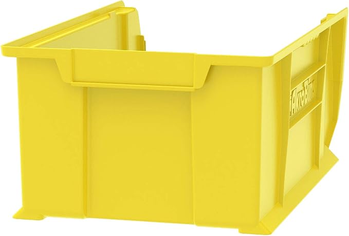 Akro-Mils 30281 Super-Size AkroBins Plastic Storage Bins, Space-Saving Stackable Bins for Garage, Classroom, Warehouse Organization, 20" L x 12" W x 8" H, Yellow, 3-Pack - Image 3