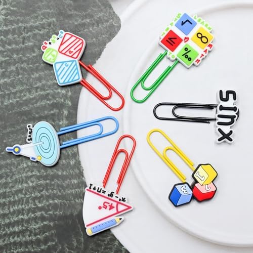 Paper Clips, 24pcs Math PaperClips Medium Colored Binder Clips Assorted Book Mark for Paperwork Office School and Personal Use - Image 7