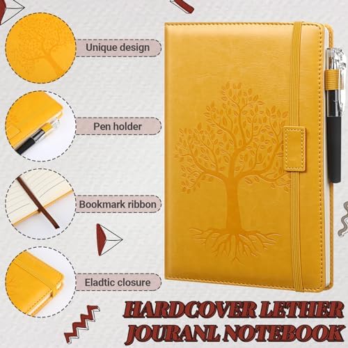 Estune 10 Pack Lined Journal Notebook A5 Tree of Life Hardcover Leather Journal with 10 Pen, College Ruled Notebook for Travel, Business, Work, Office, School Note Taking Diary(Vivid Color) - Image 3
