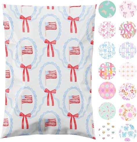 Pretty Package Store Poly Mailers 6x9, American Flag, 100 Pack by PrettyPackageStore