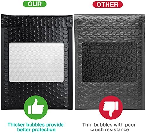 METRONIC Bubble Mailers 6x10" Padded Envelopes Black 300 Pack Waterproof - Image 4