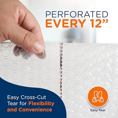 Campior Small Bubble Cushioning Wrap for Moving and Shipping - 175 Ft Bubble Packing Wrap for Packaging Boxes and Mailers, Clear Bubble Roll Moving Supplies, Perforated Every 12 inches, Pack of 1 - Image 6