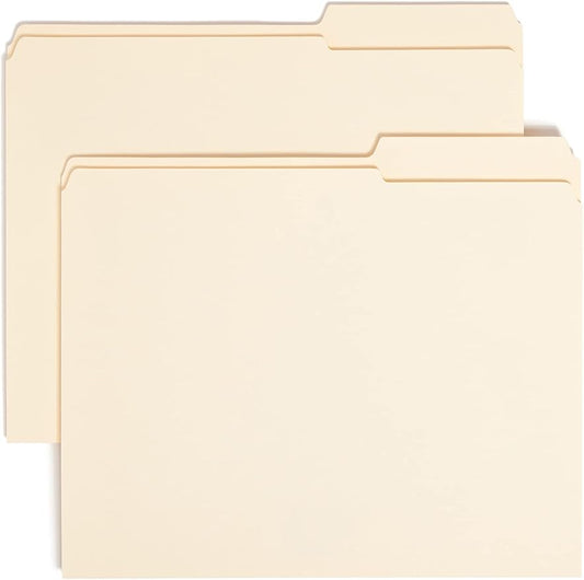 Smead File Folder, Reinforced 2/5-Cut Right Position Tab, Guide Height, Letter Size, Manila, 100 Per Box (10386) by SMEAD