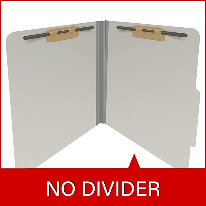 25 Pt. Pressboard Classification Folders, 2/5 Cut ROC Top Tab, Letter Size, No Dividers, Light Gray (Box of 25) - Image 8