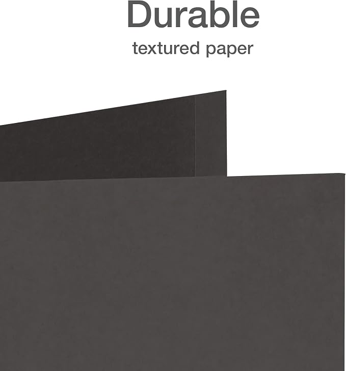 Oxford 2 Pocket Folders, Mega Box of 125, Textured Paper Folders, Black, Letter Size, Essentials for School & Teacher Supplies Lists (57542) - Image 4