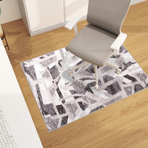Office Chair Mat for Hardwood Floor, 48"x36" Easy Glide Computer Desk Mat Protector for Rolling Chair Under Desk Rug Nonslip Backing, Machine Wash (Modern) by CHAKME