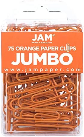 JAM PAPER Colorful Jumbo Paper Clips - Large 2 Inch - Orange Paperclips - 75/Pack by JAMPaper