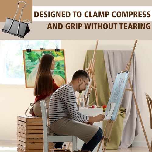Jetec 50 Pcs 3 Inch Jumbo Binder Clips Black Extra Large Binder Clips Bulk - Image 4