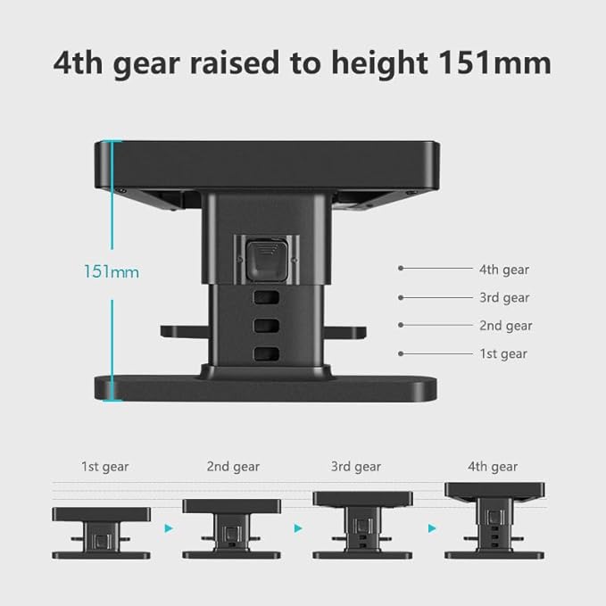 Adjustable Monitor Stand with 4 height options, Desk Shelf for Top of Desk Adjustable - Image 2