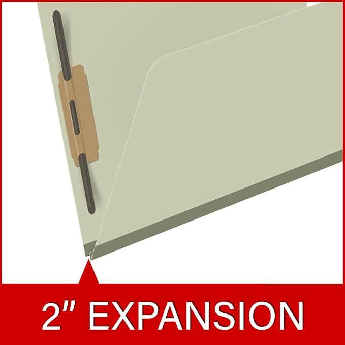 25 Pt. Pressboard Classification Folders, 2/5 Cut ROC Top Tab, Letter Size, No Dividers, Light Green (Box of 25) - Image 7