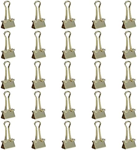 JAM PAPER Colorful Binder Clips - Small - 3/4 Inch (19 mm) - Gold Binderclips - 25/Pack - Image 2