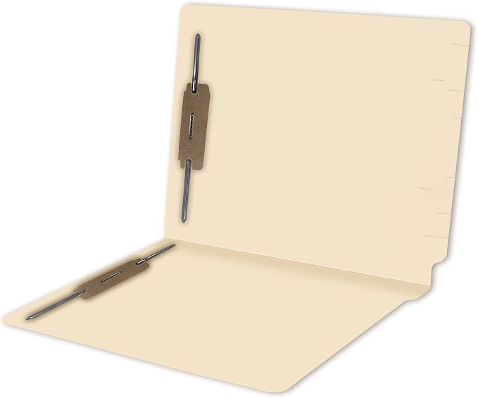 Medical File Folders with 2 Fasteners, Doctor Stuff, Letter Size, Reinforced End Tab Folders with 2” Bonded Fastener on Inside Front and Back, 11 pt Manila Stock, Box of 50 by DoctorStuff