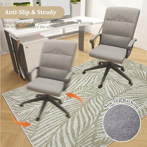 Office Chair Mat for Hardwood Floor, 60"x45" Easy Glide Computer Desk Mat Protector for Rolling Chair Under Desk Rug Nonslip Backing, Machine Wash, (Modern) - Image 5