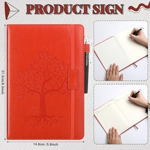 Estune 10 Pack Lined Journal Notebook A5 Tree of Life Hardcover Leather Journal with 10 Pen, College Ruled Notebook for Travel, Business, Work, Office, School Note Taking Diary(Vivid Color) - Image 2