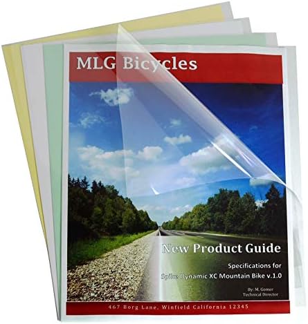C-Line Vinyl Report Covers, Sliding Bar, 8.5 X 11, Clear/clear, 100/box by C-Line