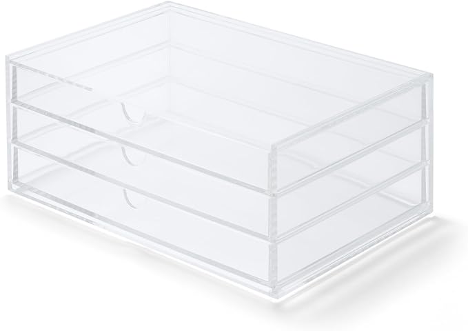 Muji Acrylic 3-Drawer Storage Case, 25.5 cm Width x 17 cm Depth x 10 cm Height by MUJI