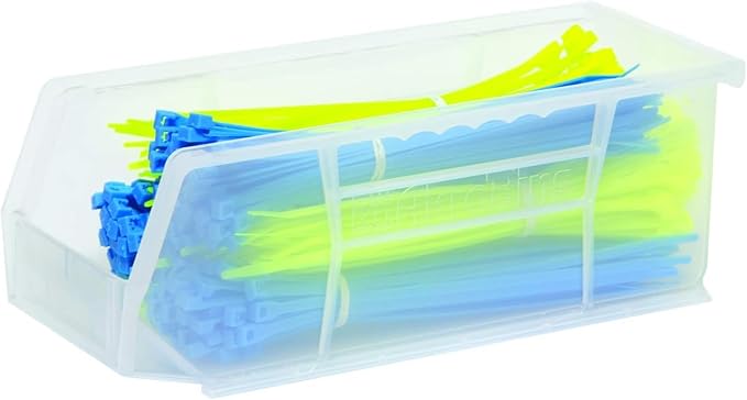 Akro-Mils 30224 AkroBins Plastic Storage Bins, 11"x 4"x 4", Clear, 12-Pack | Space-Saving Stackable Bins for Garage, Pantry, Craft Organization - Image 10