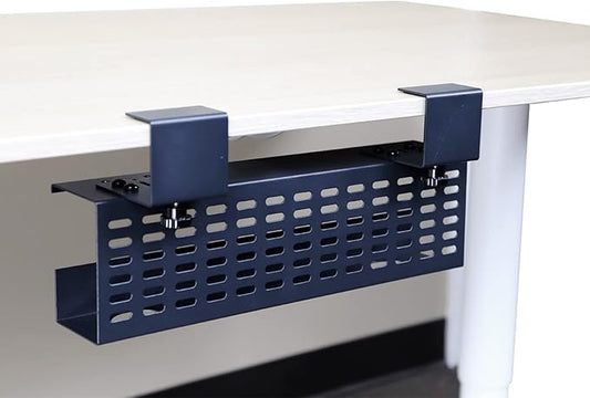 AEONS Under Desk Cable Management Tray Black Horizontal 16-inch Under Desk Removable C Clamp Mount Computer Cord Raceway and Modesty Panel by AEONS