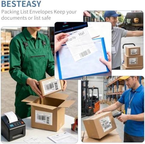 BESTEASY Packing List Pouches, Clear Adhesive Top Loading Packing List/Shipping Label Envelopes - 200 Packs (7.5 x 5.5) - Image 6