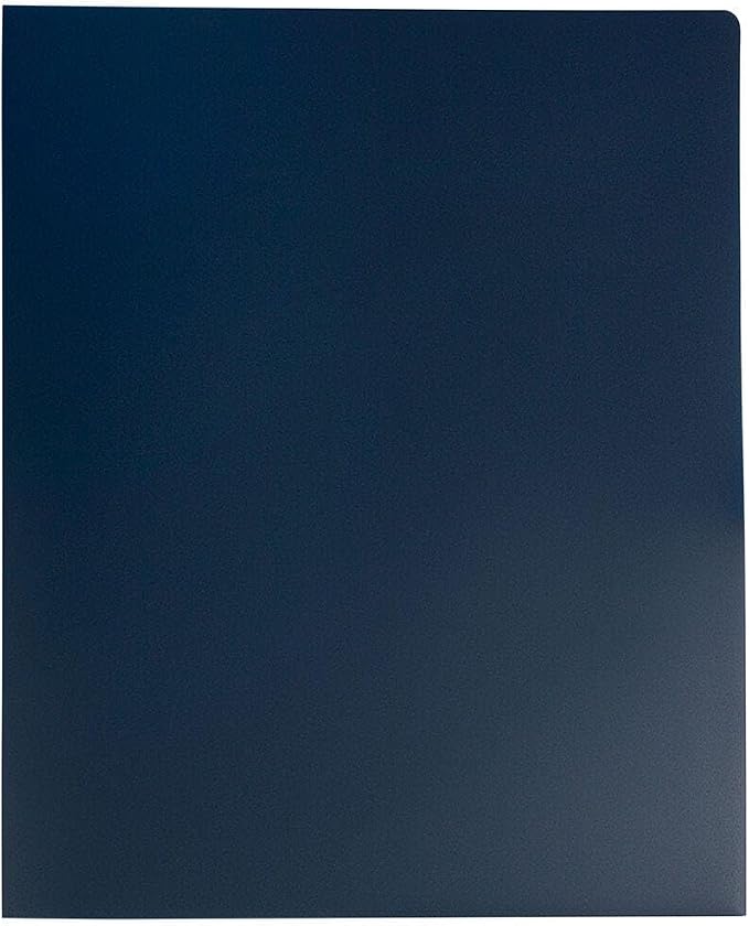 JAM PAPER Heavy Duty Plastic 2 Pocket Extra Tough School Folders - Navy Blue - 3/Pack - Image 3