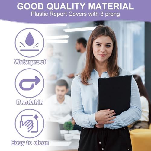 PATIKIL Plastic Report Covers with Prong, 30 Pcs 80 Sheet Clear Front Presentation Binders with 3 Metal Prong Fasteners Report Folder for Resume Documents Files Letter, Blue - Image 4