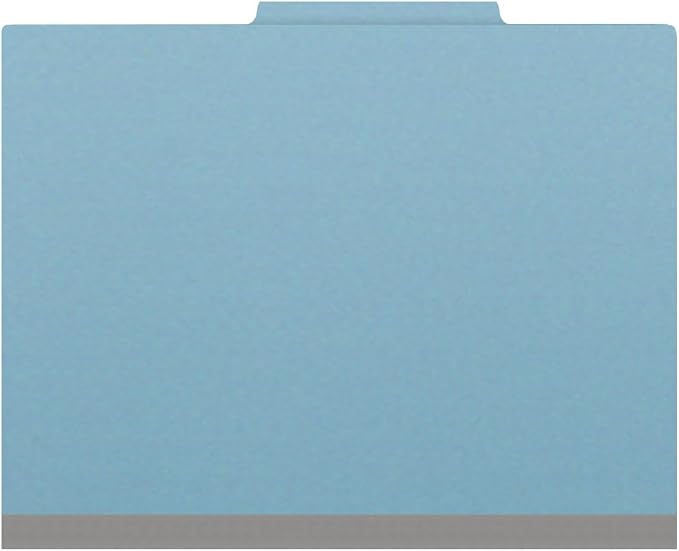 25 Pt. Pressboard Classification Folders, 2/5 Cut ROC Top Tab, Letter Size, 1 Divider, Light Blue (Box of 10) - Image 3