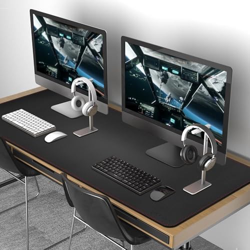 ZORESYN Large Leather Office Desk Pad 63" x 23.6" Black - Image 3