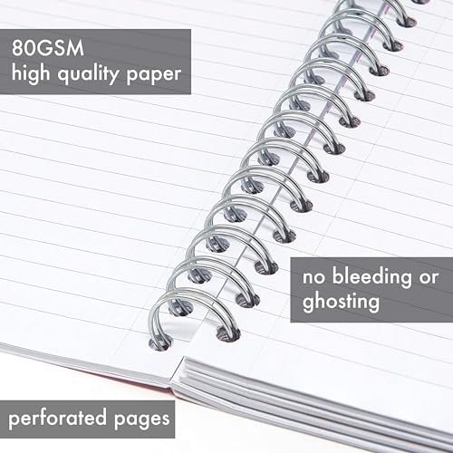 Pukka Pad 5 Subject Spiral Notebook 12-Pack - 200 Pages, 100 Sheets of 80GSM Paper with Repositionable Dividers & Perforated Edges for Office Planning & Organization - B5-7 X 10, Rochelle & Jess - Image 5