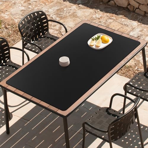 Cacoy 51.2" x 27.5" Large Leather Desk Mat, Extended Mega Size Computer Mouse Pad for Full Desk Coverage, Waterproof Office Desk Protector, PU Leather Desk Pad Blotters (Black) - Image 4