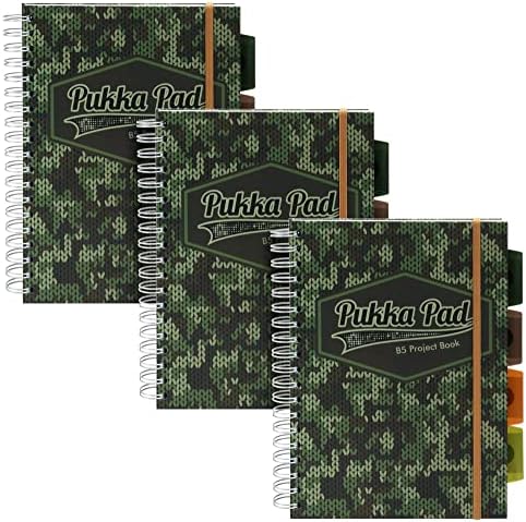 Pukka Pad 5 Subject Spiral Notebook 12-Pack - 200 Pages, 100 Sheets of 80GSM Paper with Repositionable Dividers & Perforated Edges for School & Office Planning & Organization - B5-7 X 10, Camo - Image 3