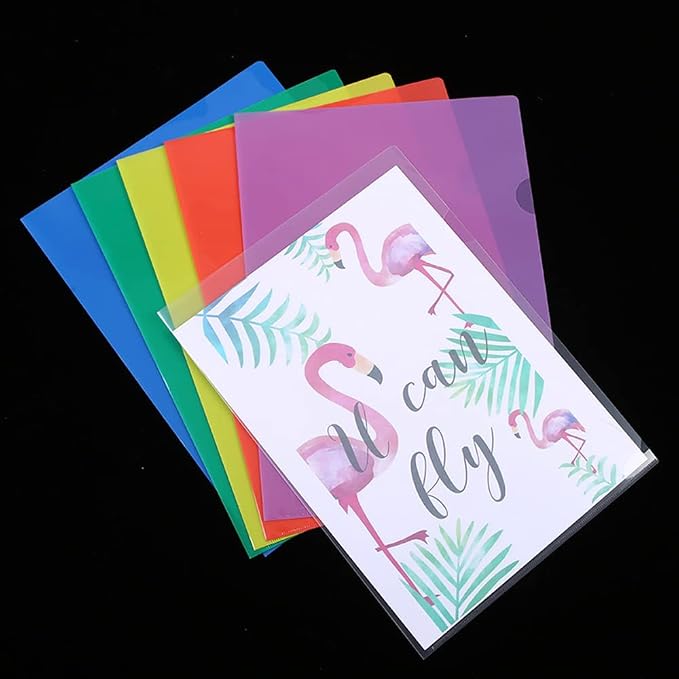 120Pcs Clear Folders Plastic Project Pockets, Clear Document Folders, 12.2" x 8.7", Plastic Folders for Letter Size and A4, for School and Office Supplies, 6 Colors,Each of 20 - Image 3