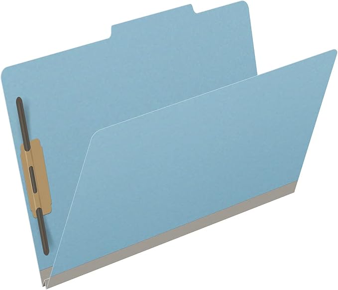25 Pt. Pressboard Classification Folders, 2/5 Cut ROC Top Tab, Legal Size, No Dividers, Light Blue (Box of 25) - Image 2